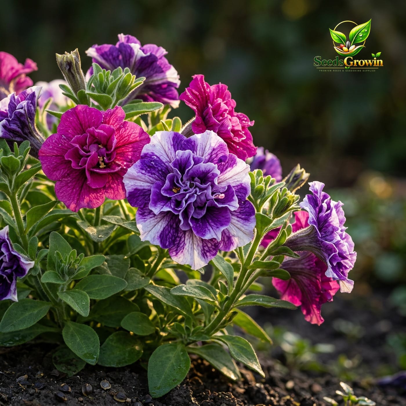 Double Petunia Seeds Mixed Ipomoea Variety Heirloom Annual Colorful Outdoor Growing product photo for gardening and home growing