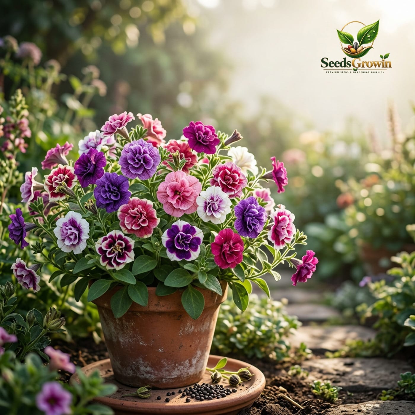 Double Petunia Seeds Mixed Ipomoea Variety Heirloom Annual Colorful Outdoor Growing product photo for gardening and home growing