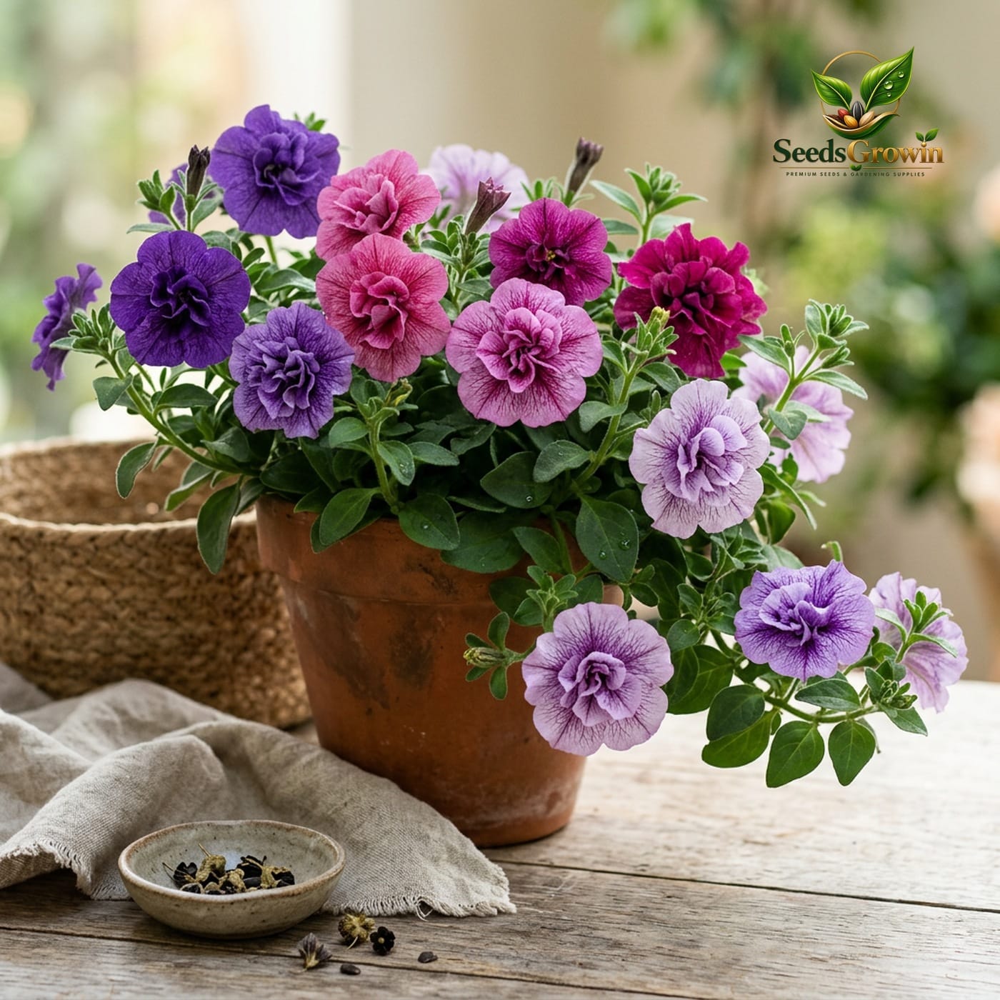 Double Petunia Seeds Mixed Ipomoea Variety Heirloom Annual Colorful Outdoor Growing product photo for gardening and home growing
