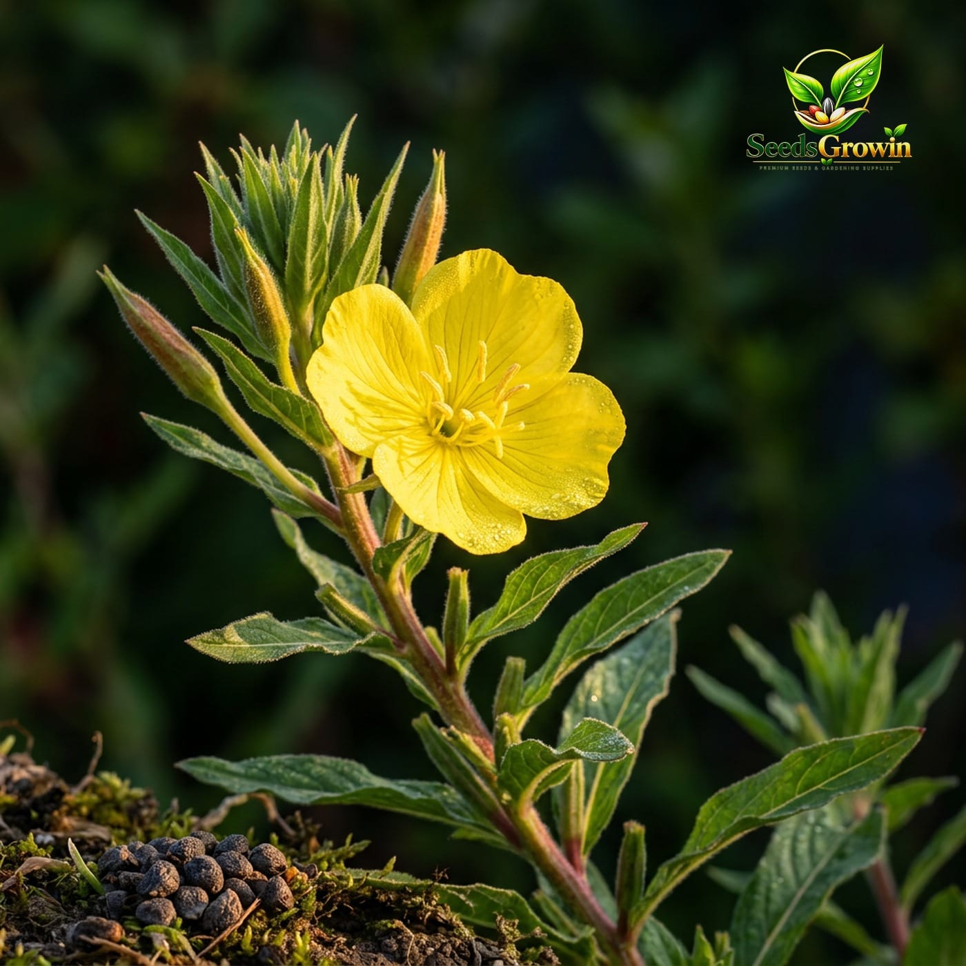 Common Evening Primrose Seeds Oenothera Biennis Yellow Wildflower Night Blooming Heirloom product photo for gardening and home growing
