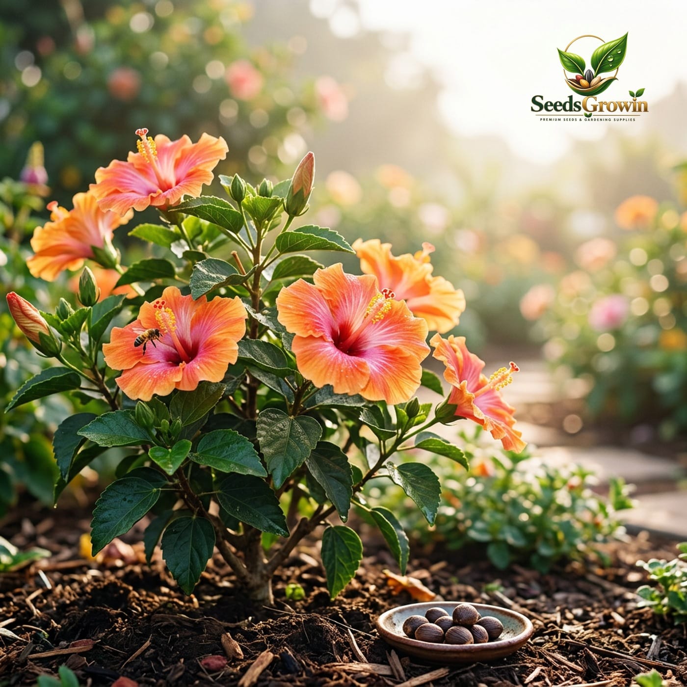 Hibiscus Seeds Tropical Perennial Outdoor Plant Colorful Pollinator Friendly Landscape Variety product photo for gardening and home growing
