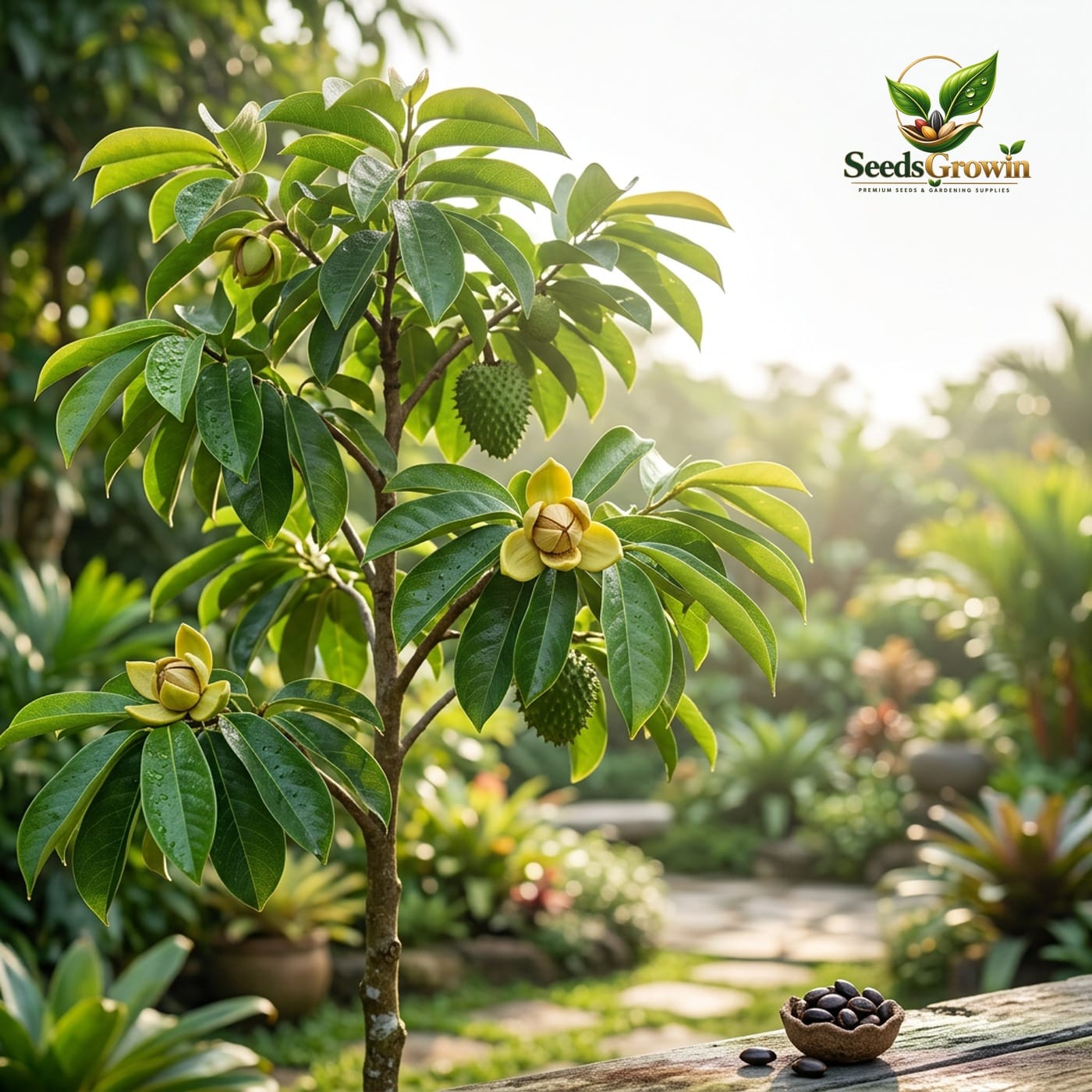 Soursop Seeds Graviola Guanabana Annona Muricata Tropical Fruit Tree Perennial Cultivation product photo for gardening and home growing