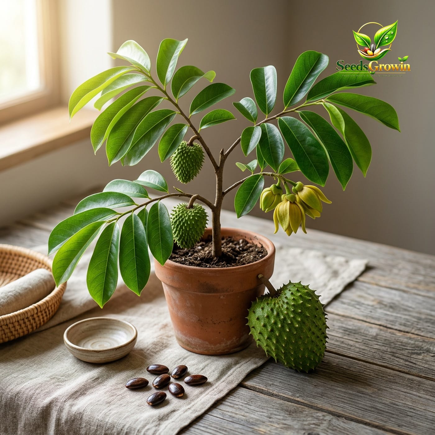 Soursop Seeds Graviola Guanabana Annona Muricata Tropical Fruit Tree Perennial Cultivation product photo for gardening and home growing