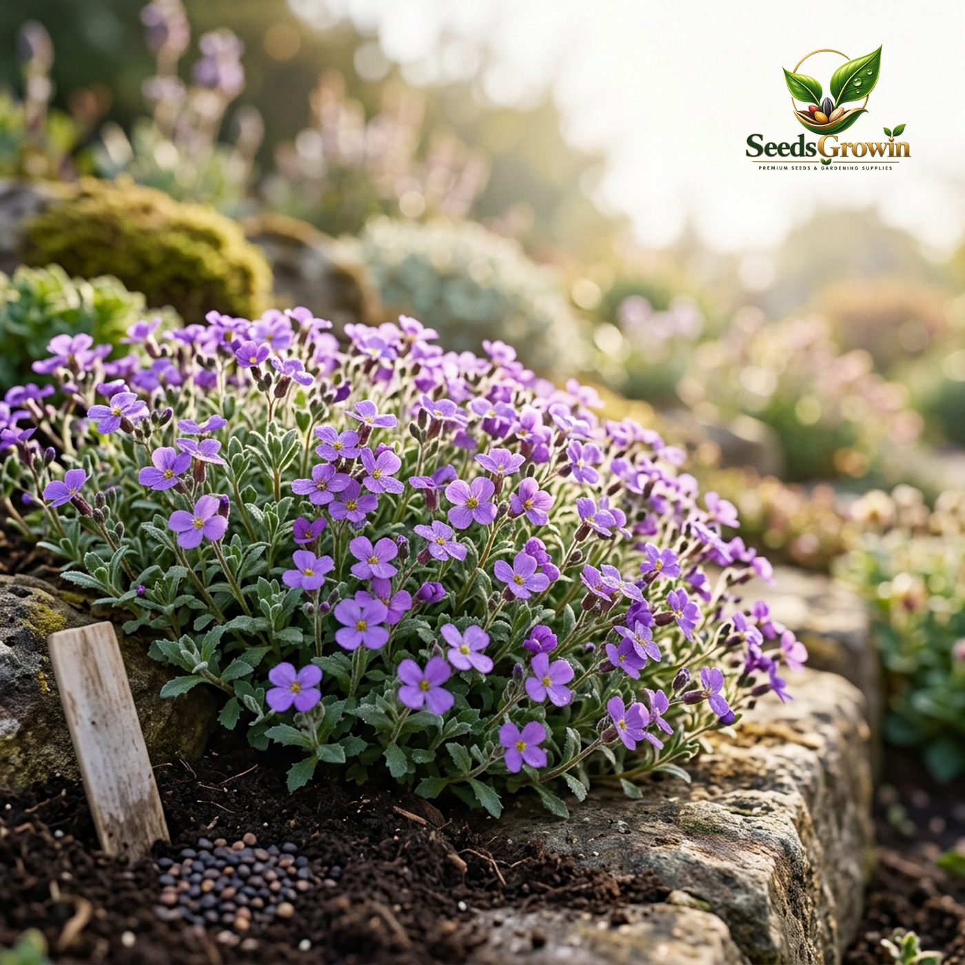 Purple Rockcress Seeds Violet Groundcover Flower for Garden Landscaping Hardy Perennial Blooming Plant product photo for gardening and home growing