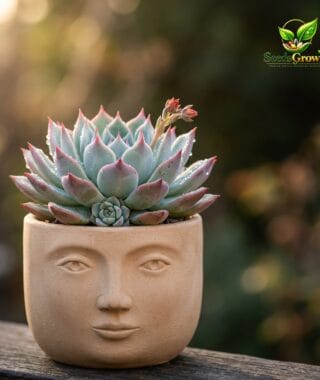 Modern Face Planter Pot product photo for gardening and home growing