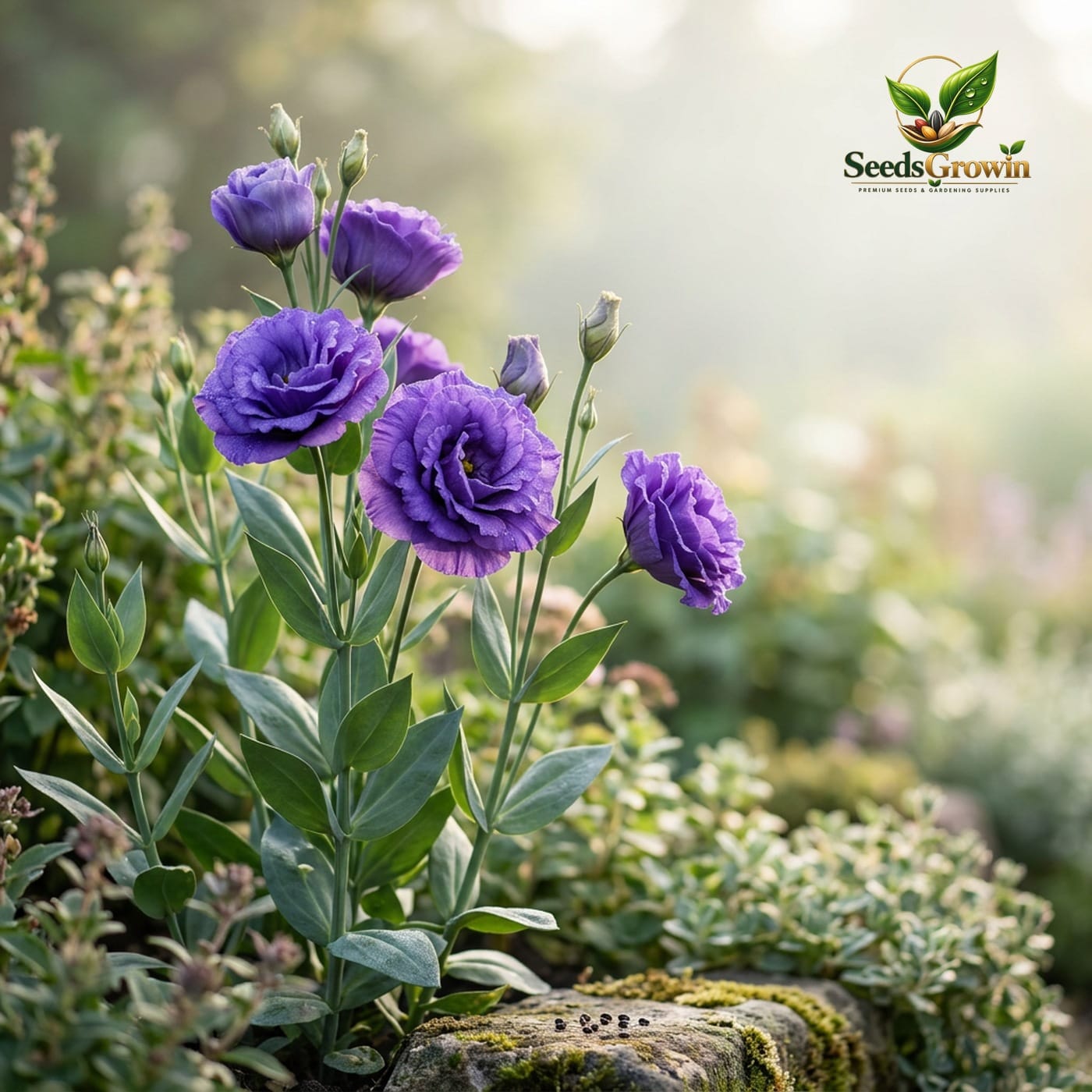 Doublini Blue Lisianthus Seeds - Eustoma Grandiflorum - Double Bloom Cut Flower product photo for gardening and home growing