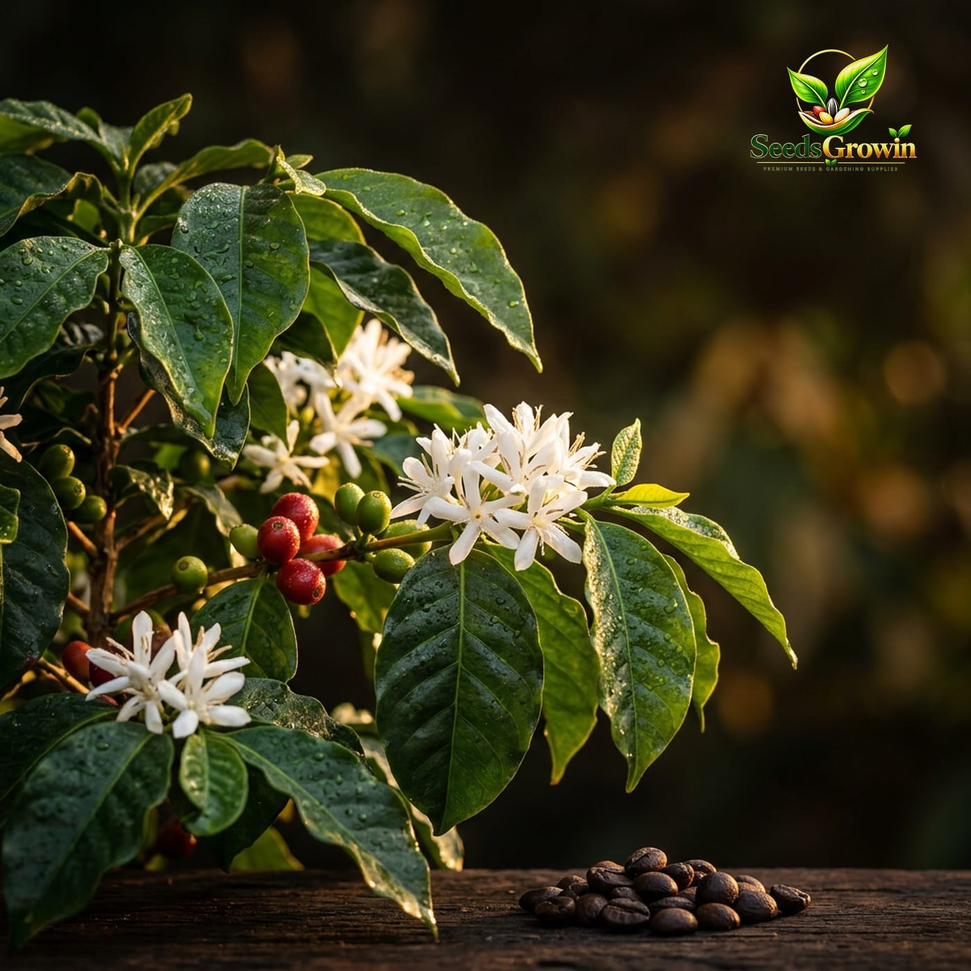 Dwarf Arabian Coffee Tree Seeds, Coffea Arabica, Indoor Tropical Houseplant product photo for gardening and home growing