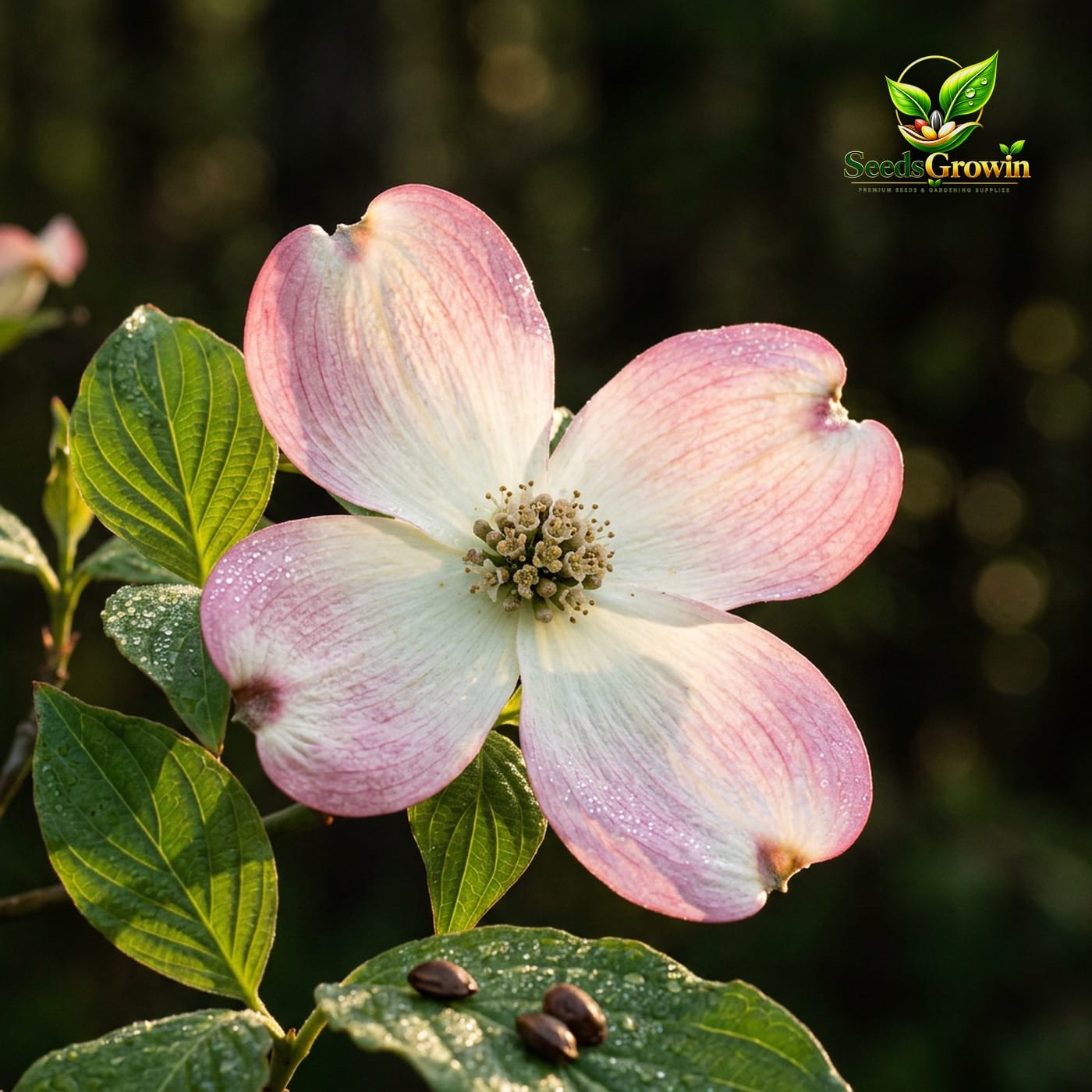 Flowering Dogwood Tree Seeds: Ornamental Variety, White Pink Blooms (20 PCS) product photo for gardening and home growing