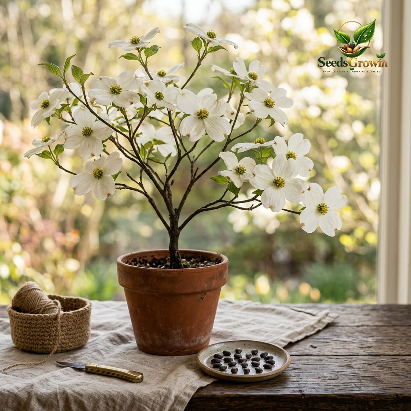 Flowering Dogwood Tree Seeds: Ornamental Variety, White Pink Blooms (20 PCS) product photo for gardening and home growing