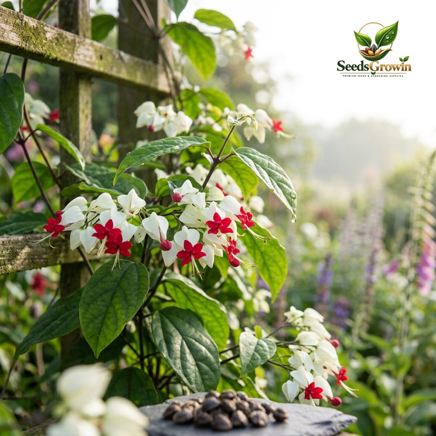 Climbing Jasmine Flower Seeds - Clerodendrum Vine - Fragrant Pollinator Friendly product photo for gardening and home growing