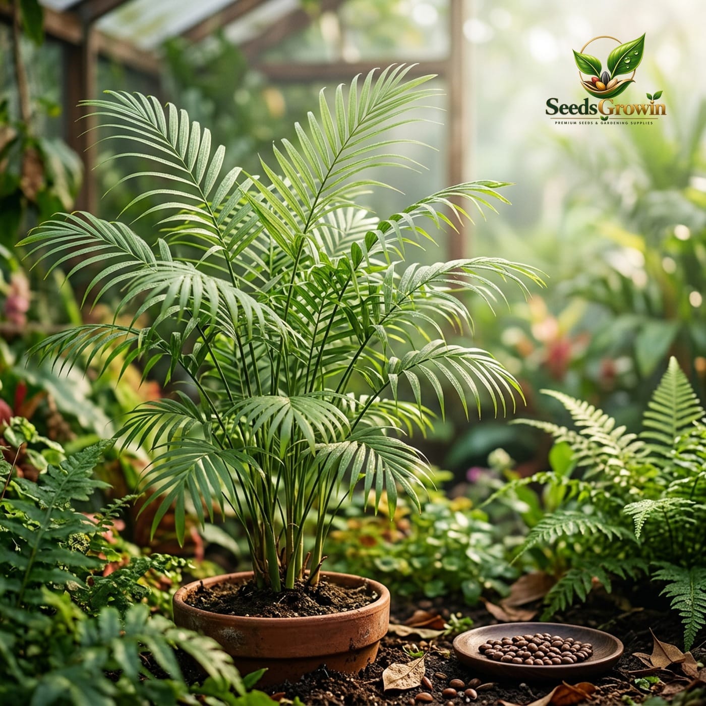 Parlor Palm Seeds – Chamaedorea Elegans Indoor Tropical Plant (Perennial) product photo for gardening and home growing