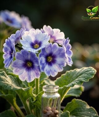 Primula Obconica Seeds – Blue Bicolor Flower Seeds for Containers & Bedding Plants product photo for gardening and home growing