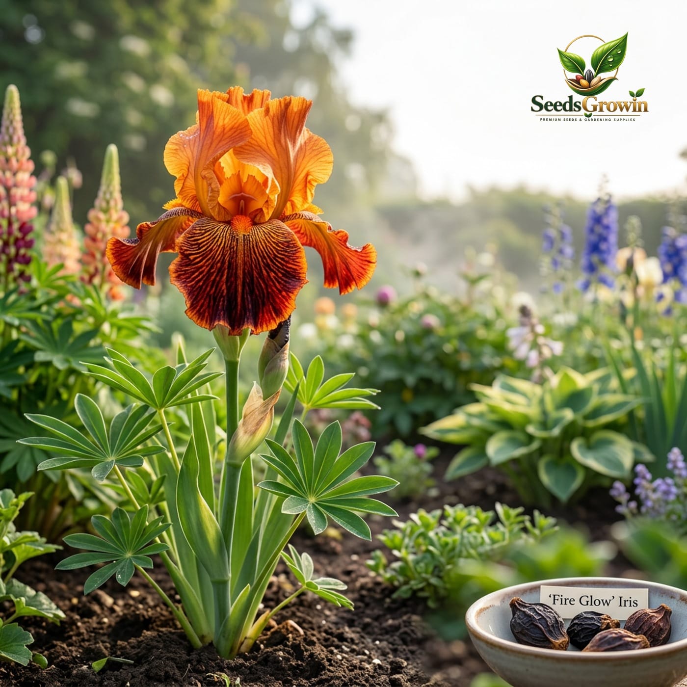 fire-glow-bearded-iris-seeds - Image 2