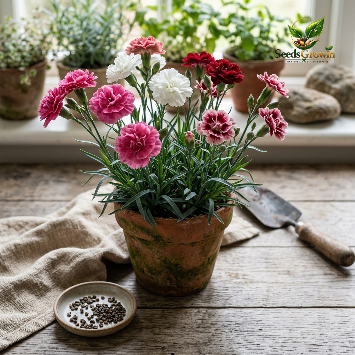 Mixed Carnation Seeds product photo for gardening and home growing