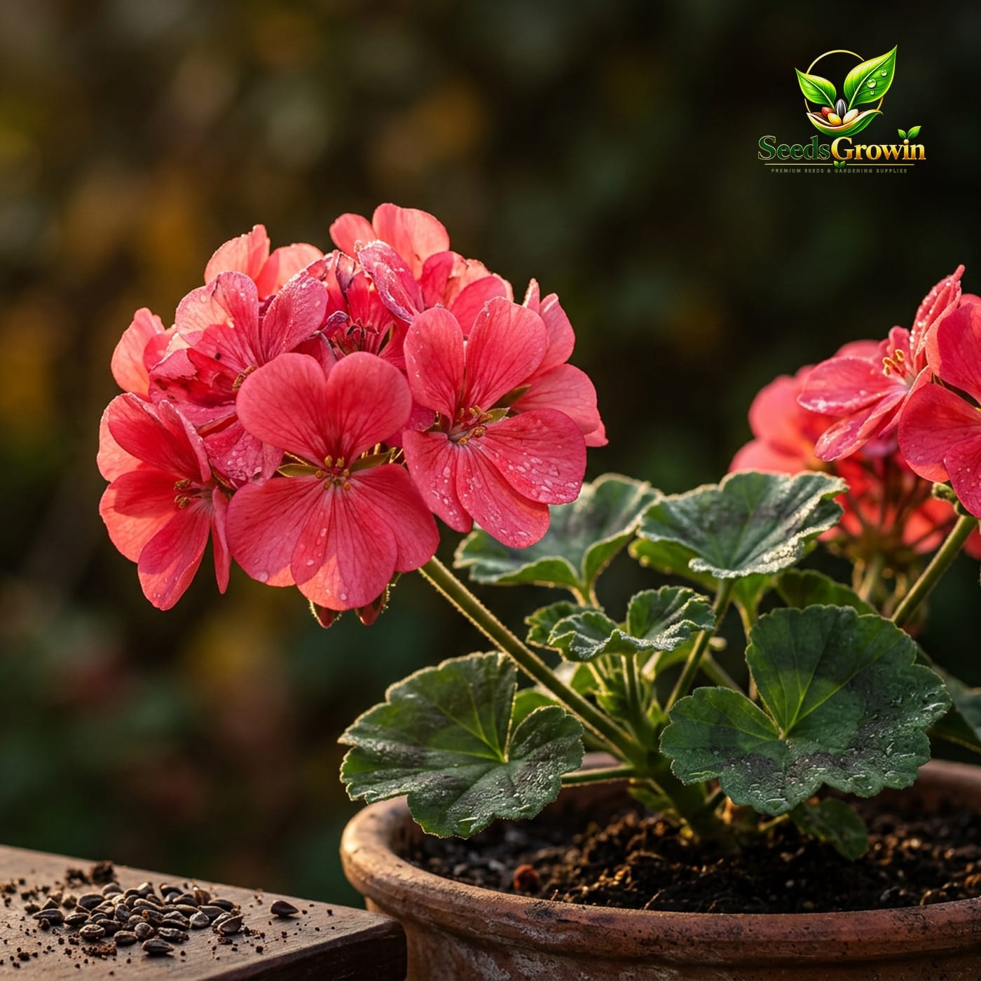 Pink Red Geranium Seeds product photo for gardening and home growing