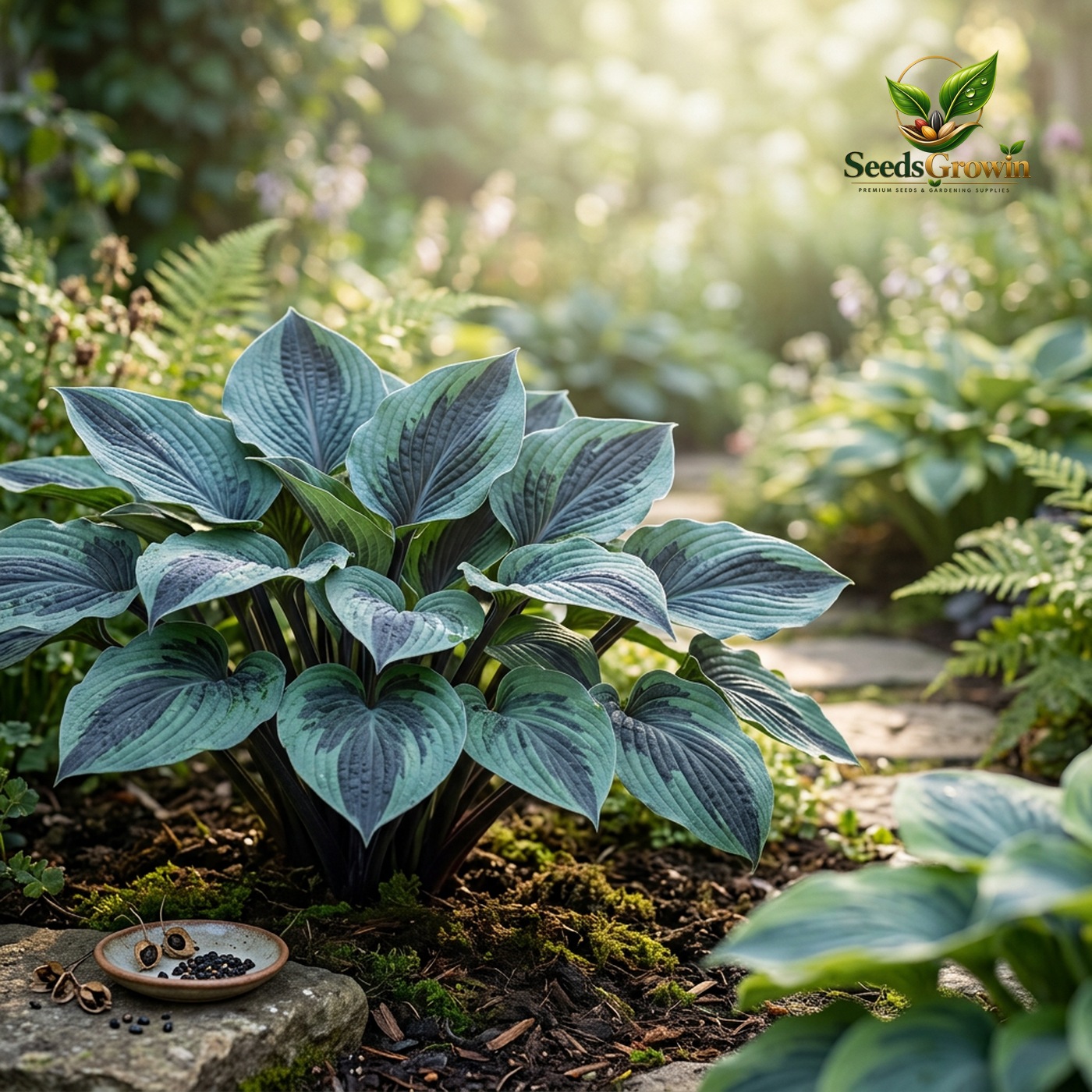 200+ Blue & Black Hosta Seeds product photo for gardening and home growing